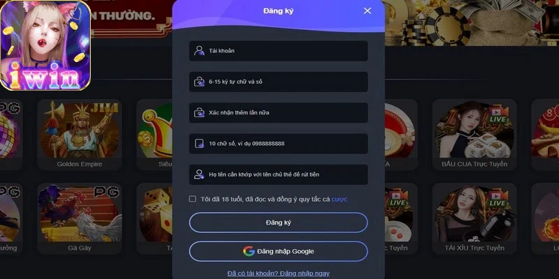 Người chơi trải nghiệm đăng nhập iwin68 dễ dàng trên điện thoại